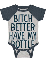 My Bottle Raglan Romper Bodysuit-Direct To Garment Print-Brisco Baby