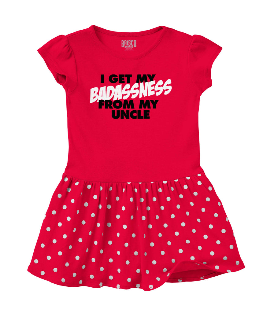 Badass Uncle Baby Polka Dot Skirt Dress-Direct To Garment Print-Brisco Baby