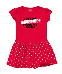 Badass Uncle Baby Polka Dot Skirt Dress-Direct To Garment Print-Brisco Baby