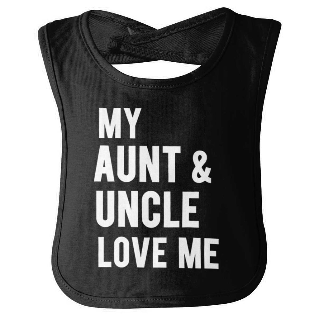 Aunt And Uncle Love Me Infant Baby Bib-Direct To Garment Print-Brisco Baby