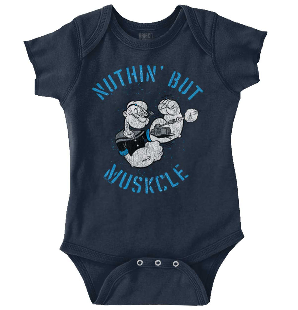 Nothing But Muscle Romper Bodysuit-Direct To Garment Print-Brisco Baby