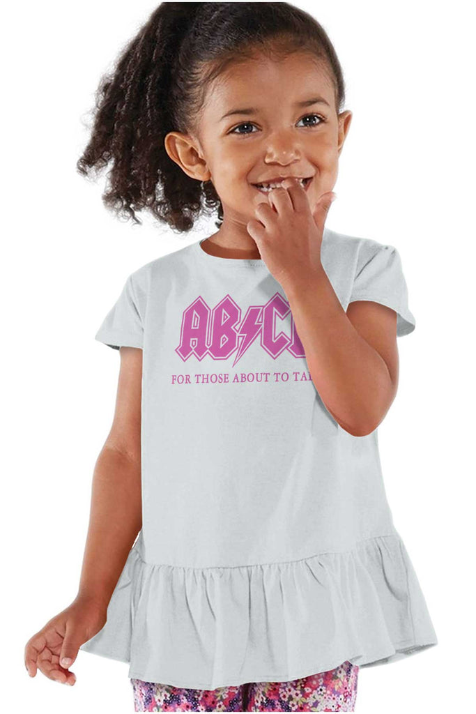 AB CD Toddler Ruffle Bottom Tee-Direct To Garment Print-Brisco Baby