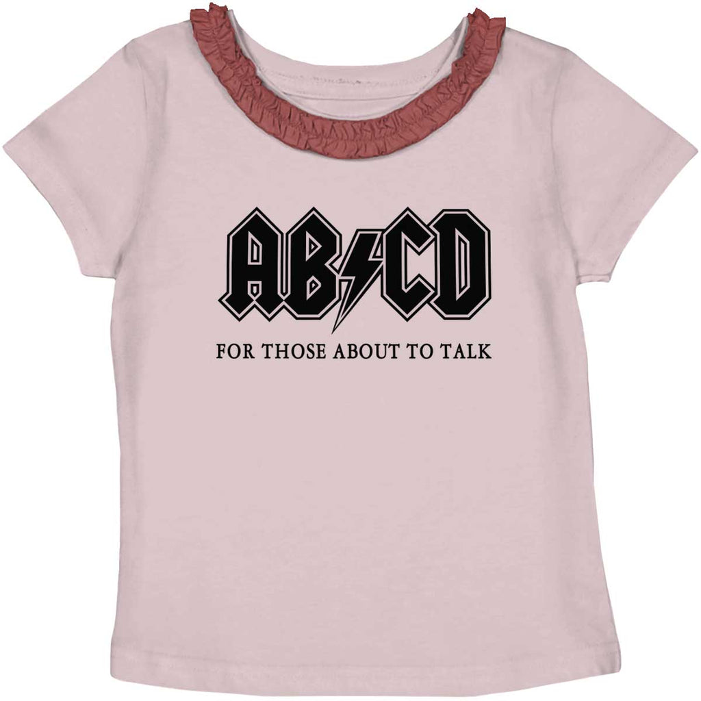 AB CD Toddler Ruffled Trim T-Shirt-Direct To Garment Print-Brisco Baby