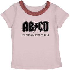 AB CD Toddler Ruffled Trim T-Shirt-Direct To Garment Print-Brisco Baby