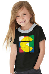 Artsy Pac-Man Toddler Ruffled Trim T-Shirt-Direct To Garment Print-Brisco Baby