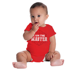 I Am The Master Dungeons Gamer Romper Bodysuit-Direct To Garment Print-Brisco Baby