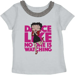 Dancing Betty Toddler Ruffled Trim T-Shirt-Direct To Garment Print-Brisco Baby