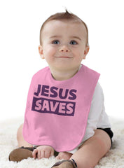 Jesus Saves Infant Baby Bib-Direct To Garment Print-Brisco Baby