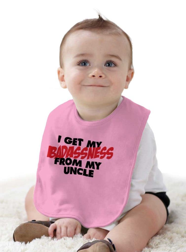 Badass Uncle Infant Baby Bib-Direct To Garment Print-Brisco Baby