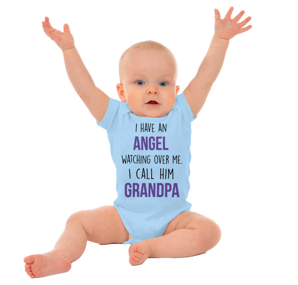 Grandpa Watching Over Me Romper Bodysuit-Direct To Garment Print-Brisco Baby