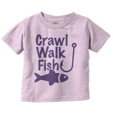 Crawl Walk Fish Infant Toddler T Shirt-Direct To Garment Print-Brisco Baby