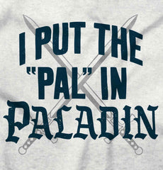 Put The Pal In Paladin Dungeons Toddler Ruffled Trim T-Shirt-Direct To Garment Print-Brisco Baby