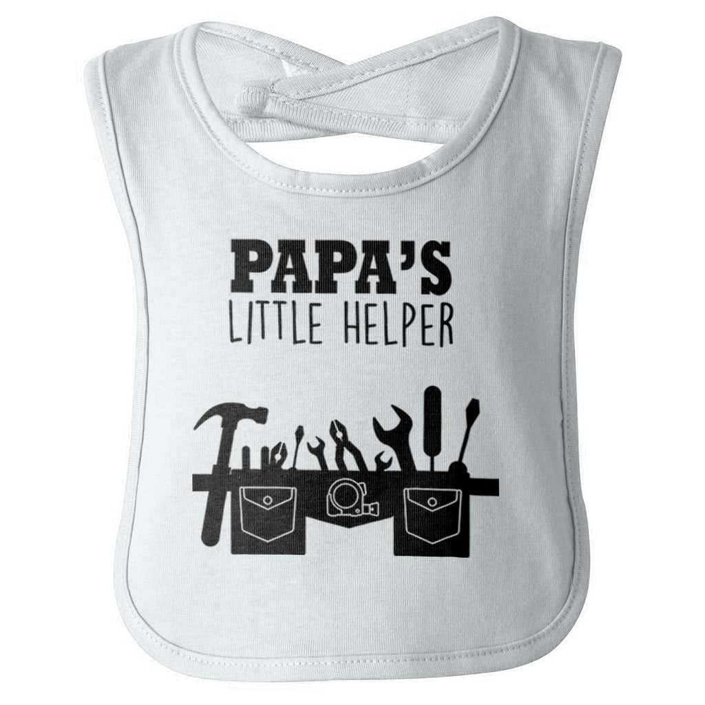 Papa's Little Helper Infant Baby Bib-Direct To Garment Print-Brisco Baby