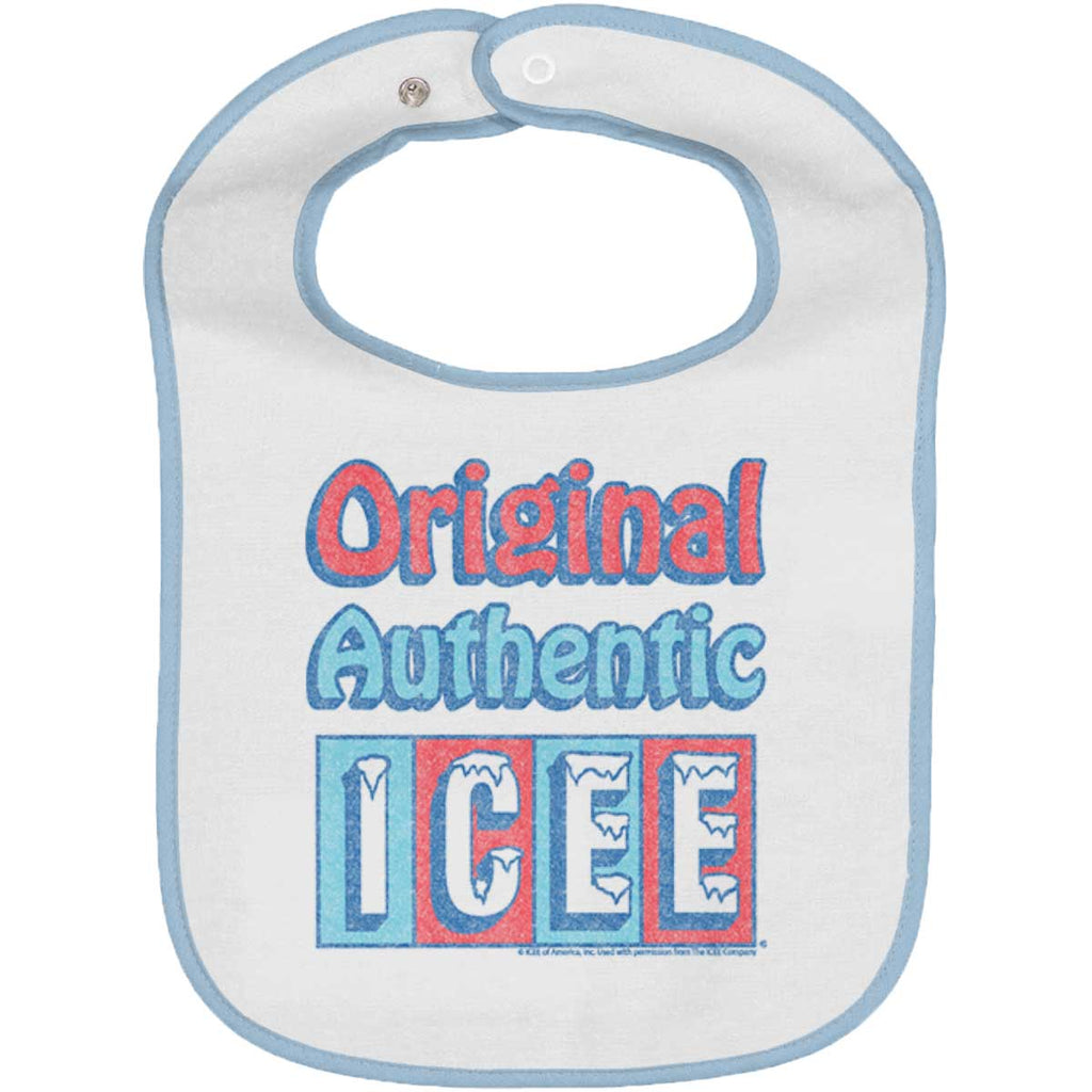 Original Authentic Trimmed White Snap Bib-Direct To Garment Print-Brisco Baby