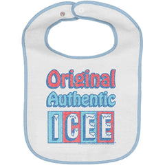 Original Authentic Trimmed White Snap Bib-Direct To Garment Print-Brisco Baby