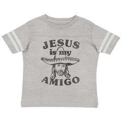Amigo Jesus Toddler Football Jersey Tee-Direct To Garment Print-Brisco Baby
