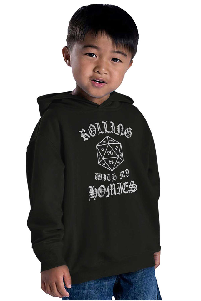 Rolling With My Homies Dungeons Toddler Pullover Hoodie-Direct To Garment Print-Brisco Baby