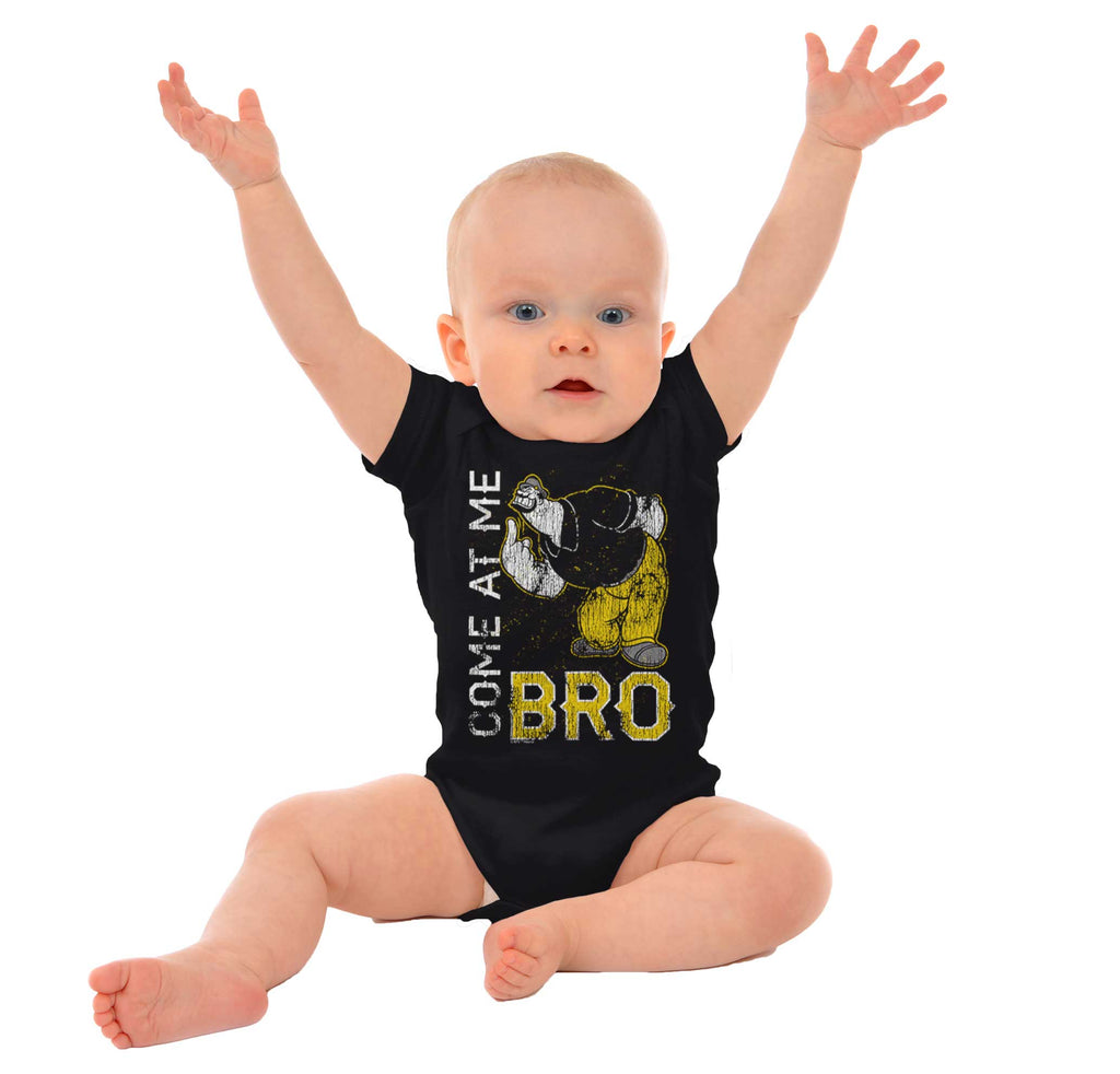 Come At Me Bro Romper Bodysuit-Direct To Garment Print-Brisco Baby