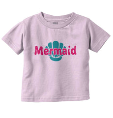 Mermaid Shell Infant Toddler T Shirt-Direct To Garment Print-Brisco Baby