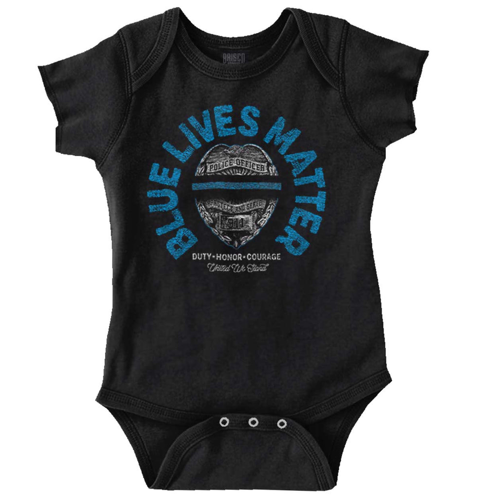 Thin Blue Line Romper Bodysuit-Direct To Garment Print-Brisco Baby