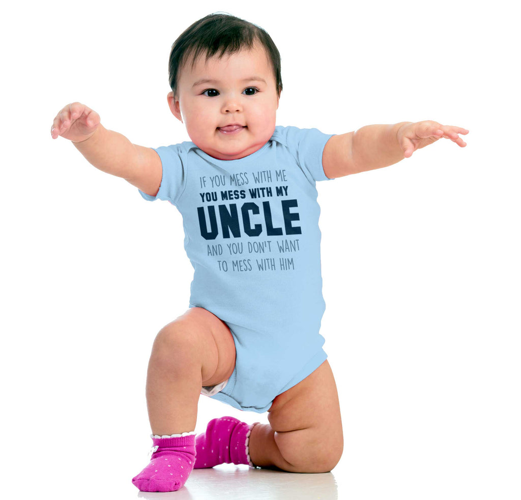 Mess With My Uncle Romper Bodysuit-Direct To Garment Print-Brisco Baby
