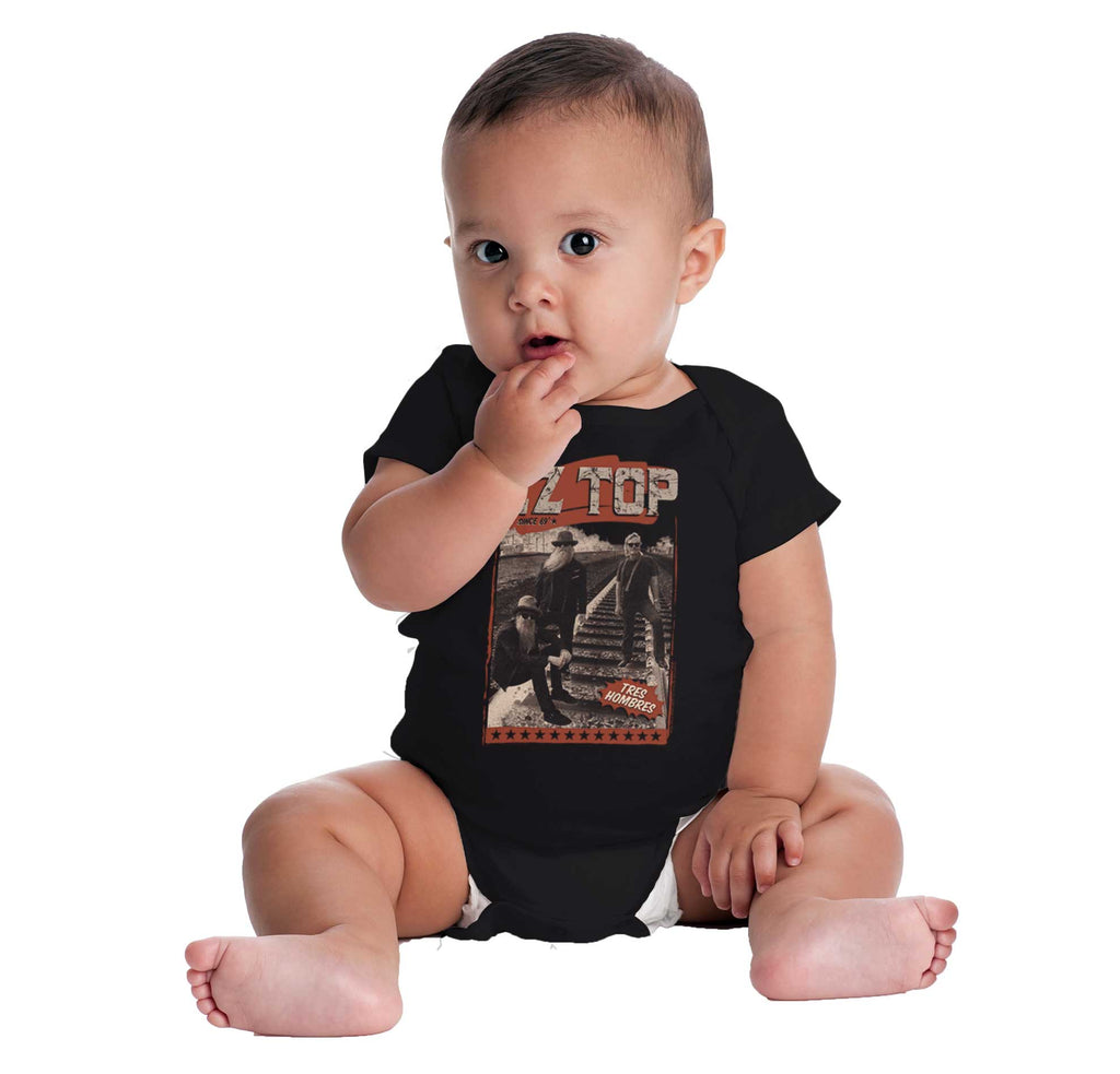ZZ Top Tracks Romper Bodysuit-Direct To Garment Print-Brisco Baby