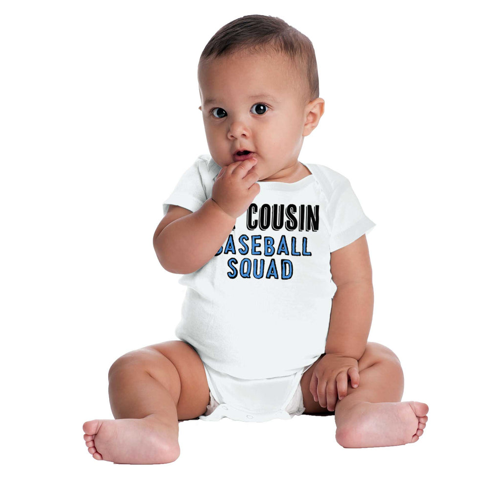 Lil Cousin Baseball Squad Romper Bodysuit-Direct To Garment Print-Brisco Baby
