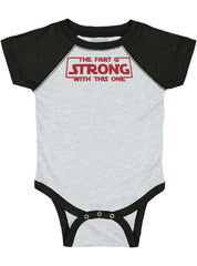 Fart Is Strong Raglan Romper Bodysuit-Direct To Garment Print-Brisco Baby
