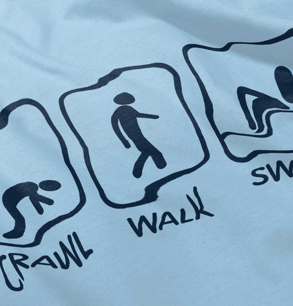 Crawl Walk Swim Infant Toddler T Shirt-Direct To Garment Print-Brisco Baby