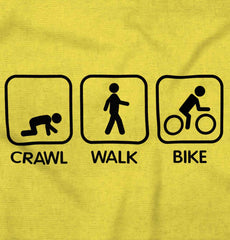 Crawl Walk Bike Romper Bodysuit-Direct To Garment Print-Brisco Baby