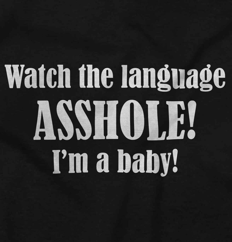 Watch The Language Infant Baby Bib-Direct To Garment Print-Brisco Baby