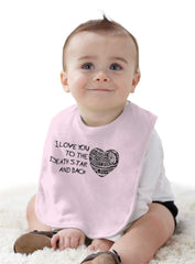 Love You Death Star Infant Baby Bib-Direct To Garment Print-Brisco Baby