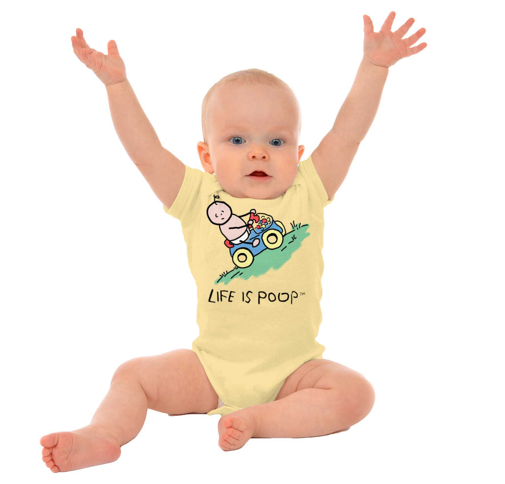 Uphill Baby Car Romper Bodysuit-Direct To Garment Print-Brisco Baby