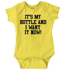 I Want It Now Romper Bodysuit-Direct To Garment Print-Brisco Baby