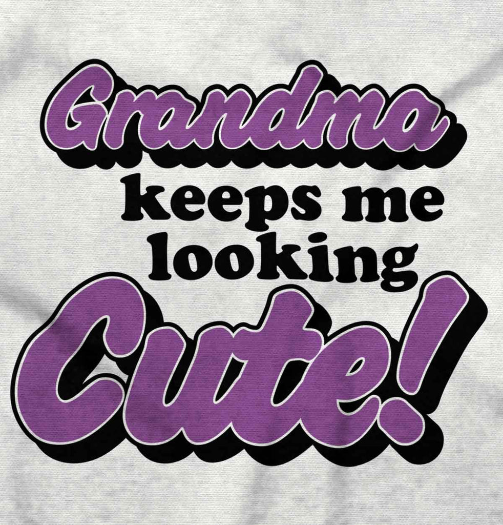 Grandma Keeps Me Cute Infant Baby Bib-Direct To Garment Print-Brisco Baby