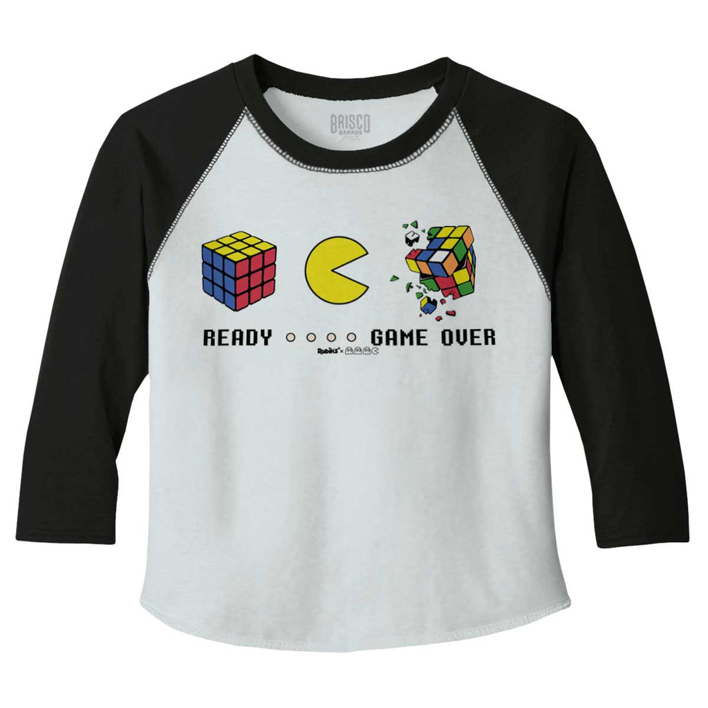 Pac-Man Ready Rubik's Toddler Baseball-Direct To Garment Print-Brisco Baby
