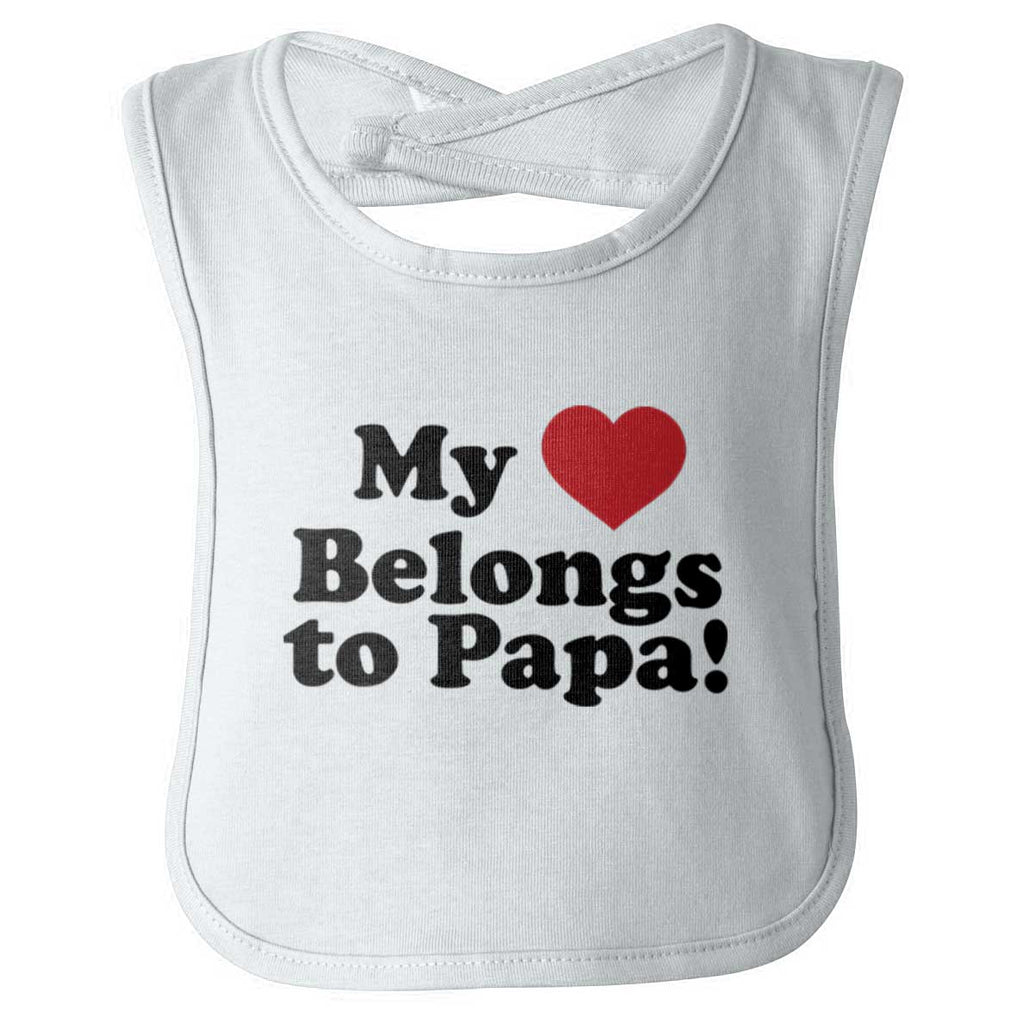 My Heart Belongs To Papa Infant Baby Bib-Direct To Garment Print-Brisco Baby