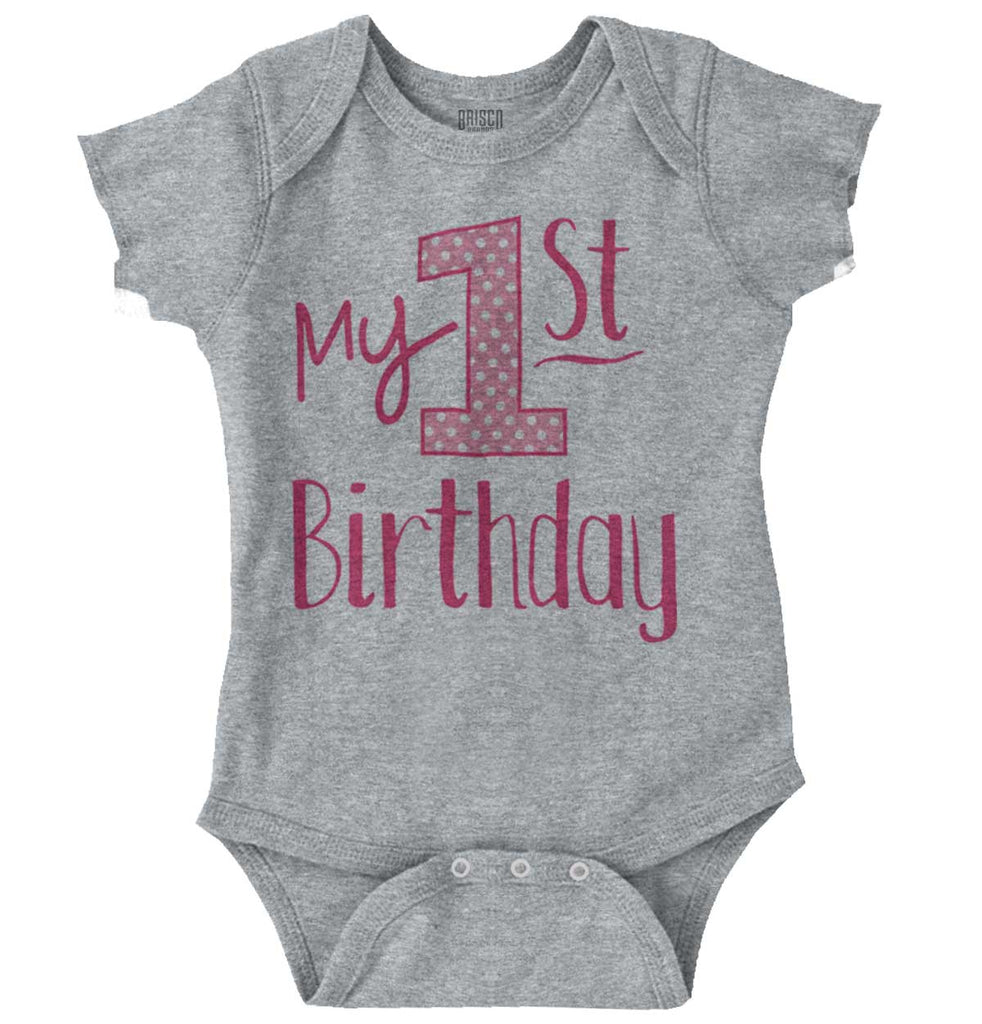 My First Birthday Romper Bodysuit-Direct To Garment Print-Brisco Baby