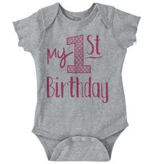 My First Birthday Romper Bodysuit-Direct To Garment Print-Brisco Baby