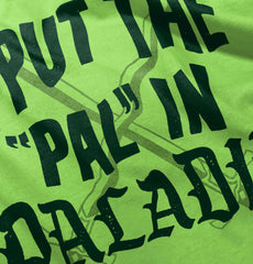 Put The Pal In Paladin Dungeons Toddler Ruffle Bottom Tee-Direct To Garment Print-Brisco Baby