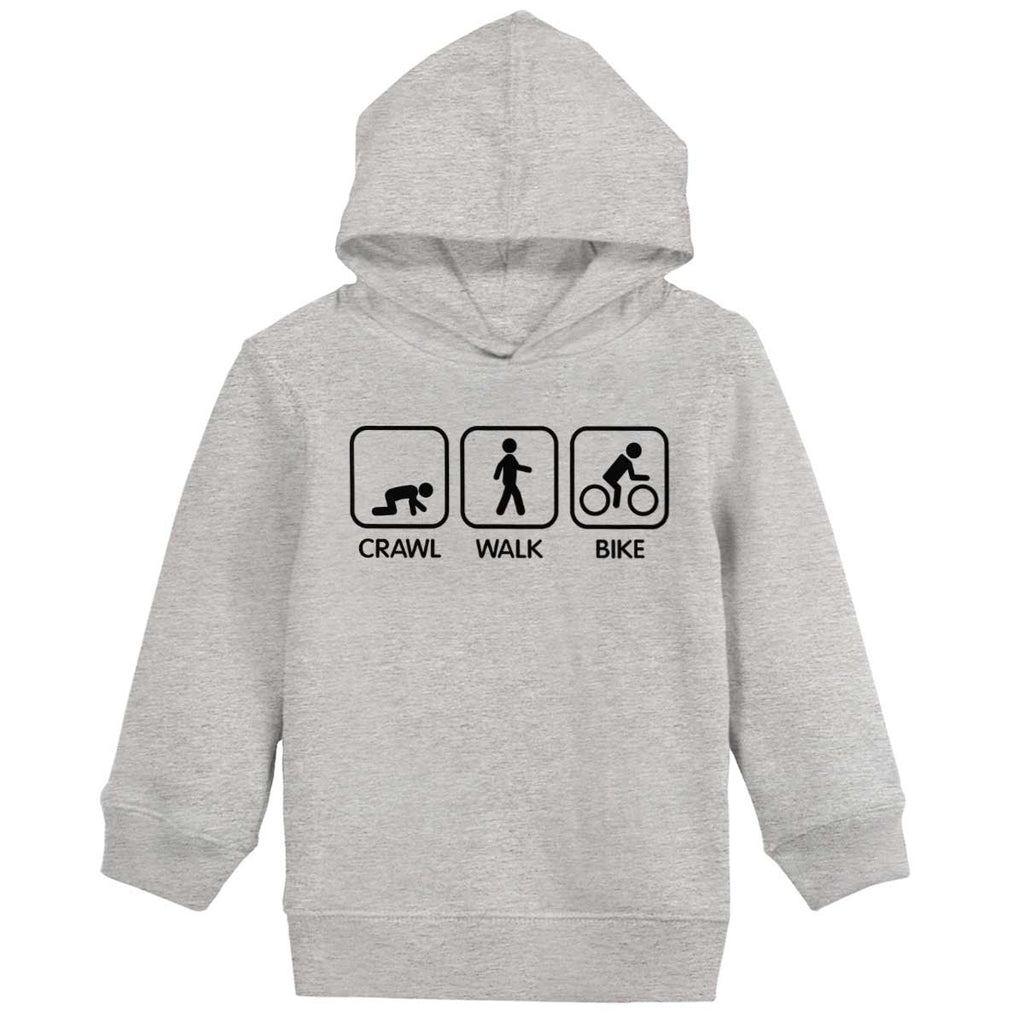 Crawl Walk Bike Toddler Pullover Hoodie-Direct To Garment Print-Brisco Baby