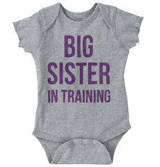 Big Sister In Training Romper Bodysuit-Direct To Garment Print-Brisco Baby