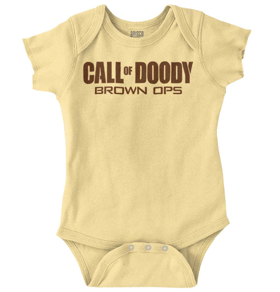 Call Of Doody Romper Bodysuit-Direct To Garment Print-Brisco Baby