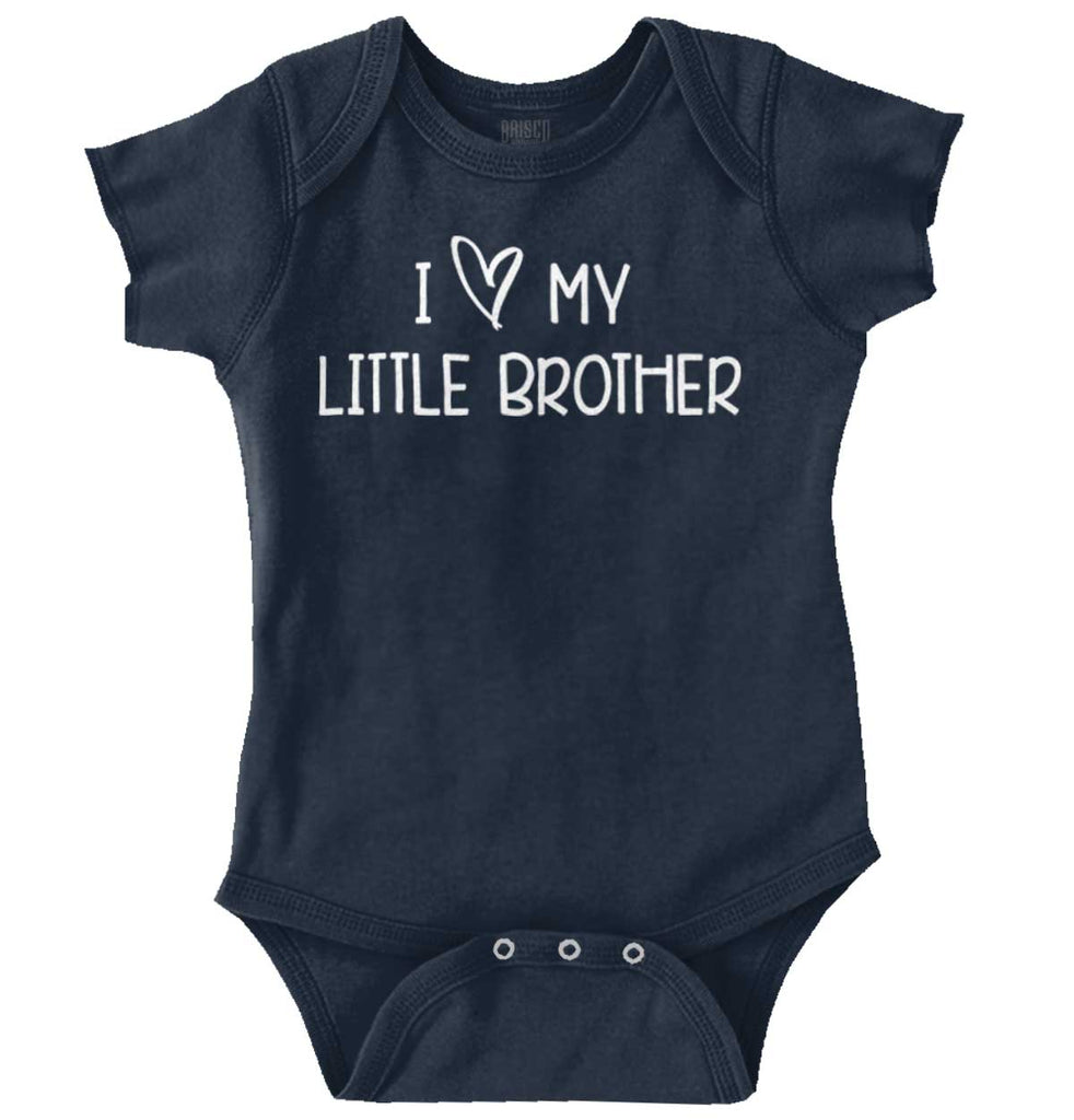 I Love My Little Brother Romper Bodysuit-Direct To Garment Print-Brisco Baby