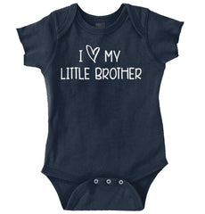 I Love My Little Brother Romper Bodysuit-Direct To Garment Print-Brisco Baby