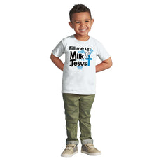 Milk And Jesus Infant Toddler T Shirt-Direct To Garment Print-Brisco Baby
