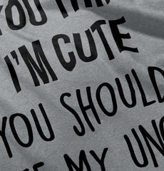 Think I'm Cute See My Uncle Romper Bodysuit-Direct To Garment Print-Brisco Baby