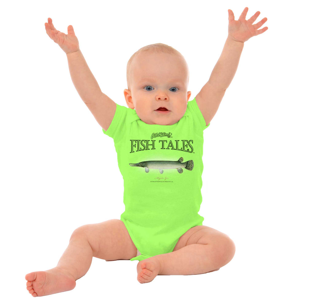 Alligator Gar Romper Bodysuit-Direct To Garment Print-Brisco Baby