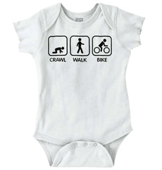 Crawl Walk Bike Romper Bodysuit-Direct To Garment Print-Brisco Baby