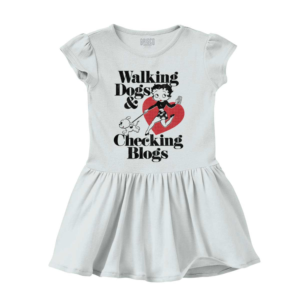 Walking Dogs Solid Baby Infant Dress-Direct To Garment Print-Brisco Baby